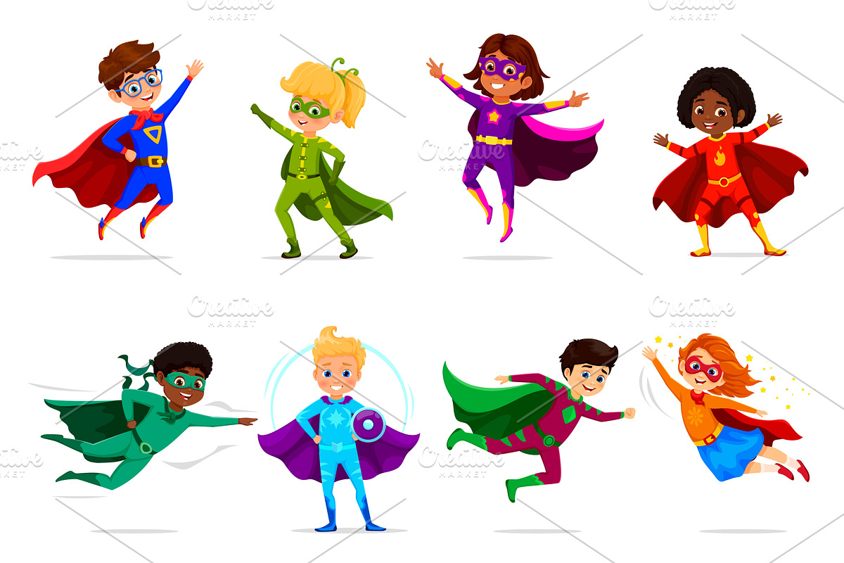Cartoon kids superhero, a Person Illustration by Vector Tradition