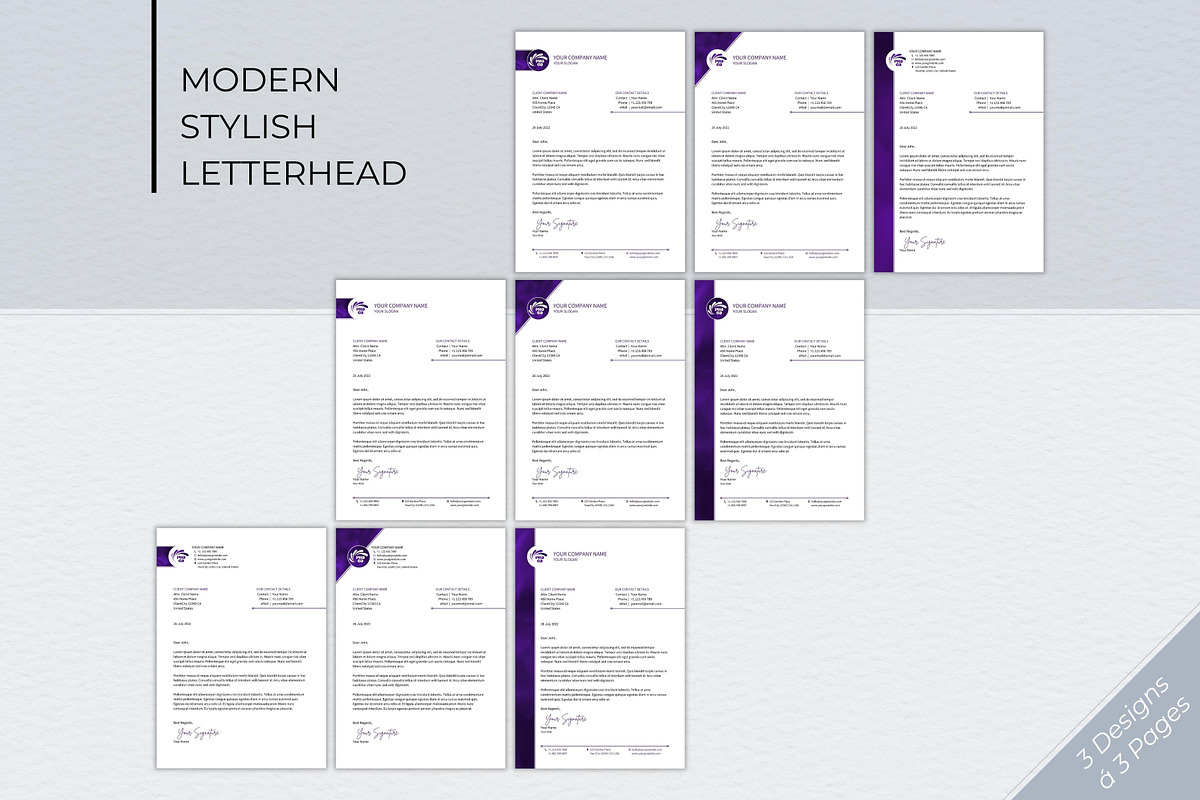 Letterhead Word Template Bundle, a Stationery Template by B2 Studio (Photo 10 of 10)