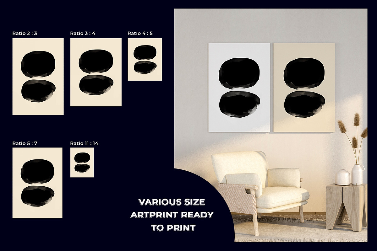 Black Bold Abstract Art Print Bundle, a Decorative Illustration by Vibrand Studio (Photo 4 of 10)