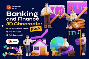 Banking and finance 3D character, a Characters & Person 3D Model by orenjidesign
