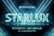 Starlux – Sci-fi Neon Font, a Sans Serif Font by Almarkhatype (Thumbnail 1 of 10)