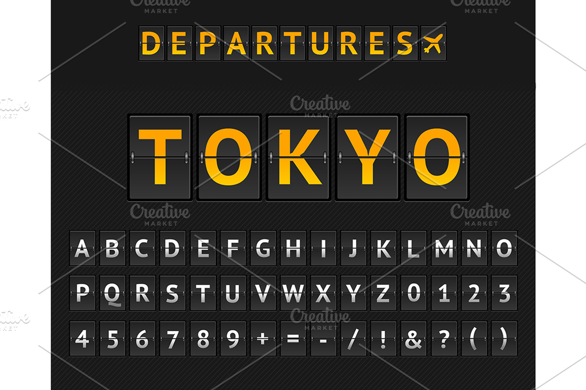 Mechanical Airport Flip Board, an Object Graphic by Vector and Templates (Photo 5 of 6)