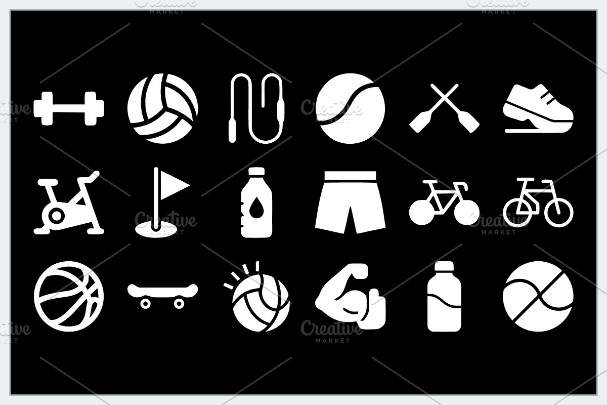 Sports Fitness Icons Logo, a Solid Icon by Vectorium Studio (Photo 8 of 16)