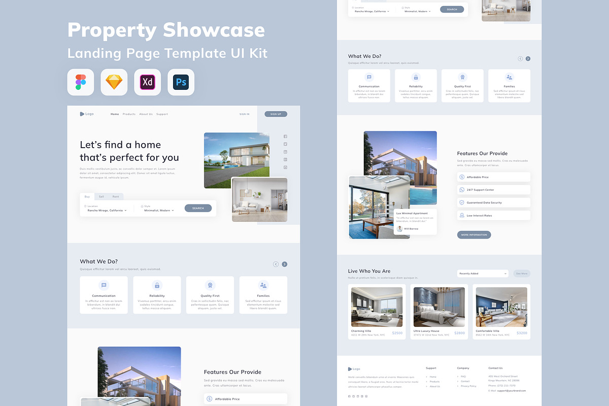 Property Showcase Landing Page, an UI Kit Template by Betush