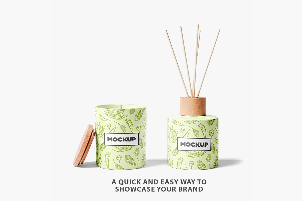Candle With Diffuser Mockup PSD, a Cups & Container Mockup by Bruno's Shop (Photo 2 of 4)