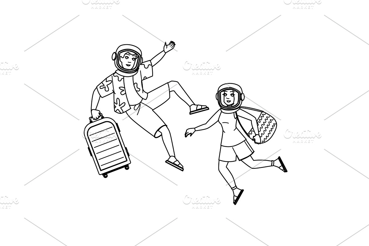 astronaut space tourism vector, a Person Illustration by pikepicture