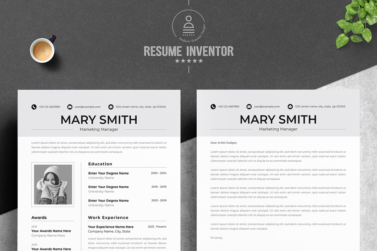 Modern Corporate Resume Template, a Resume Template by ResumeInventor (Photo 2 of 5)
