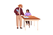 Kids students at desks in class set, an Education Illustration by PaperTrident (Thumbnail 2 of 7)