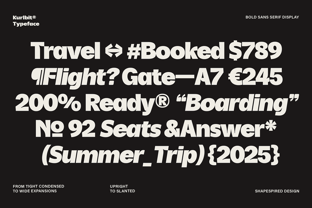 Kurlbit - Bold Display Sans, a Sans Serif Font by Shapespired Design (Photo 10 of 17)