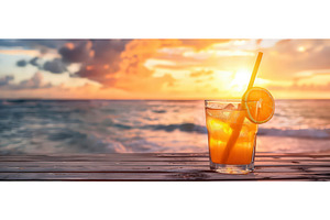 Refreshing cocktail with orange, a Food & Drink Photo by piter.goskov
