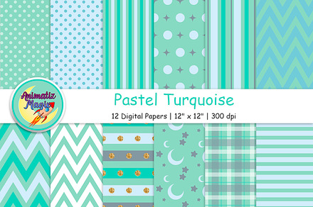 Bundle of 12 Digital Papers in Paste