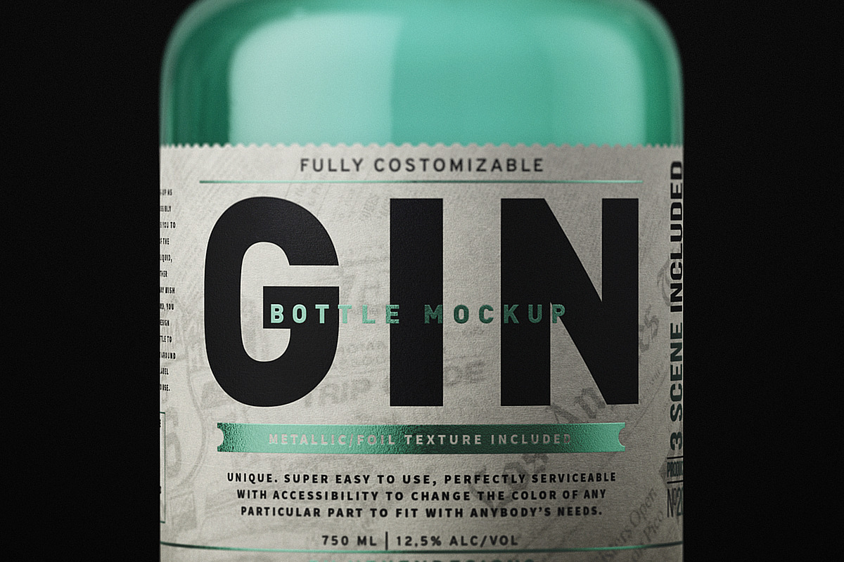 Gin Bottle Mockup, a Product Mockup by HexenDesigns (Photo 3 of 13)