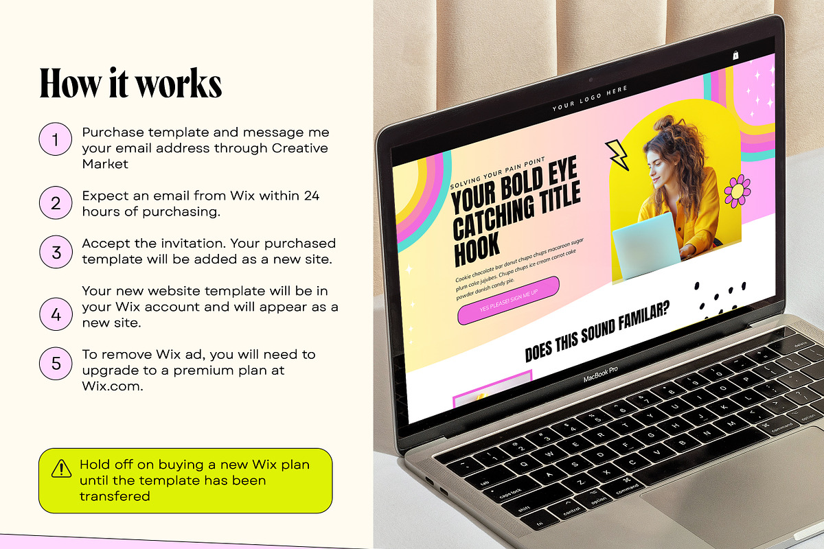 Colorful Wix Studio Sales Page, a Wix Template by Template Twist Shop (Photo 6 of 10)