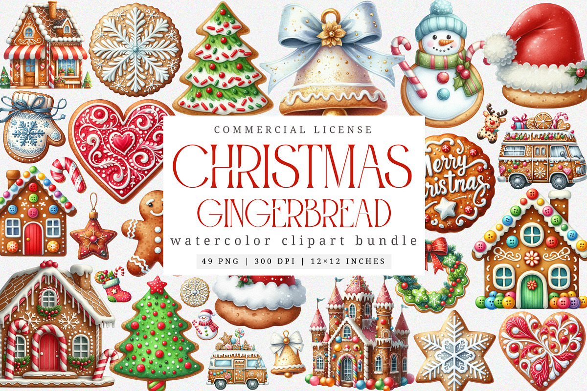 Gingerbread Houses Clipart, an Illustration by SinaCreation (Photo 1 of 7)