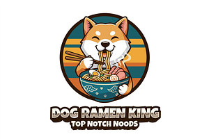 Dog Ramen King Logo, an Animal Illustration by Izdihaar_Studio