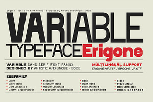 Erigone - Sans Serif Font Family