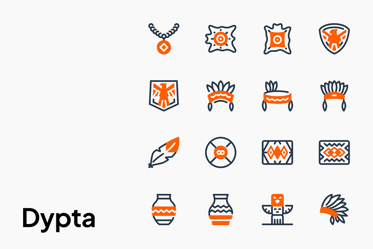 Native American Decoration Icon Set, a Duotone Icon by Eklip Studio (Photo 2 of 4)