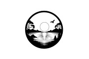 Circular Nature Landscape Silhouette, an Illustration by yasushie (Thumbnail 51 of 51)