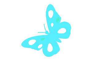 Turquoise Butterfly Silhouette