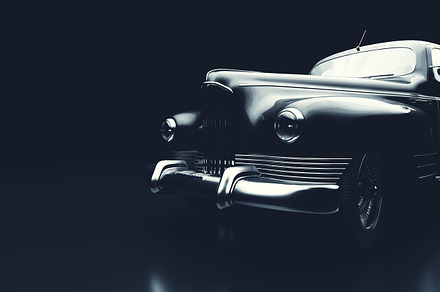 Classic retro car on black., a Transportation Photo by Photocreo Michal Bednarek