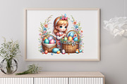 Cute Little Easter Girls Sublimation, a Seasonal Illustration by Craft Nest (Thumbnail 3 of 6)