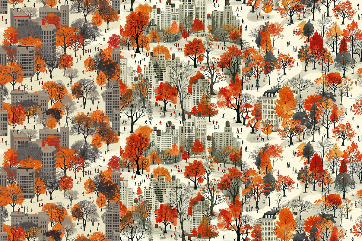 8 Central Park in Autumn Patterns, a Pattern Graphic by Inknfolly (Photo 3 of 5)