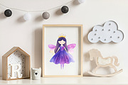 Watercolor Magical Garden Purple Fai, an Illustration by CreationArt (Thumbnail 6 of 9)