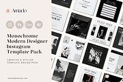 Monochrome Modern Social Templates, a Templates & Theme by Amado Brand Design Studio (Thumbnail 1 of 6)