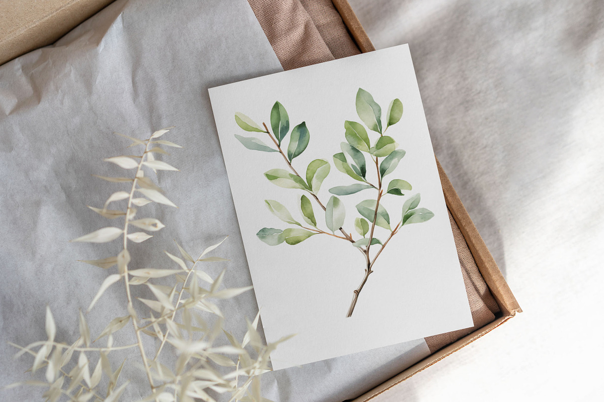 Watercolor greenery clipart, an Object Graphic by MyLittleMeow (Photo 3 of 8)
