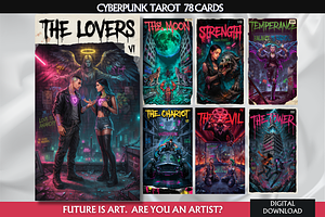 Cyberpunk Tarot Deck Digital Tarot