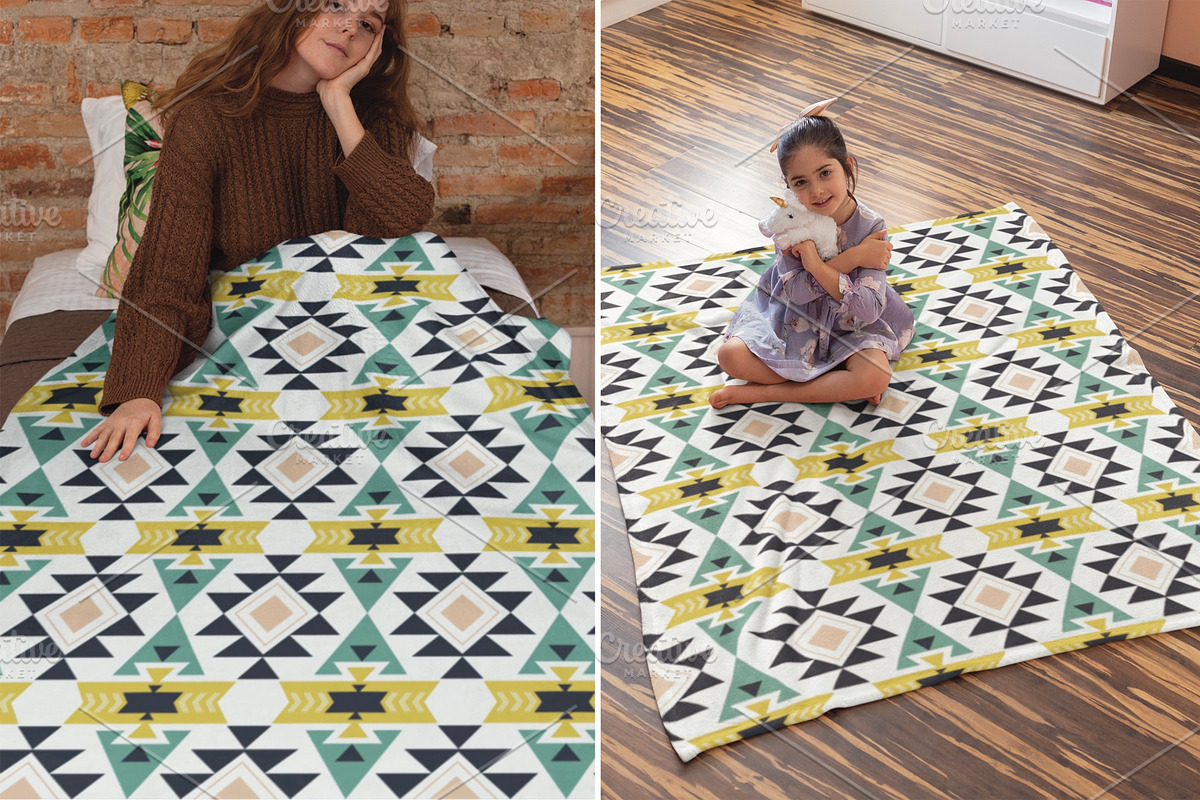 Southwestern Quilt Blankets Pattern, a Pattern Graphic by PPEthnicDecorPattern (Photo 3 of 10)