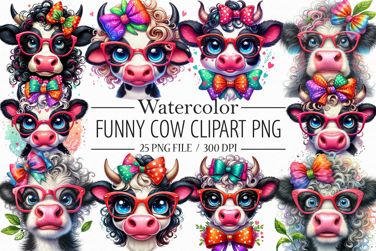 Funny Cow clipart, an Illustration by Libby Wishes (Photo 1 of 6)