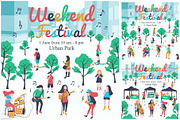 Music band at festival set, a Person Illustration by Wanwiss (Thumbnail 2 of 6)
