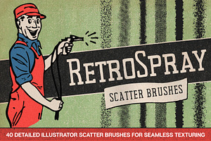 40 Retro Spray Illustrator Brushes