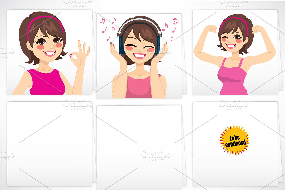 Woman Cartoon Vector Character Set, a Person Illustration by Kakigori Studio (Photo 4 of 4)