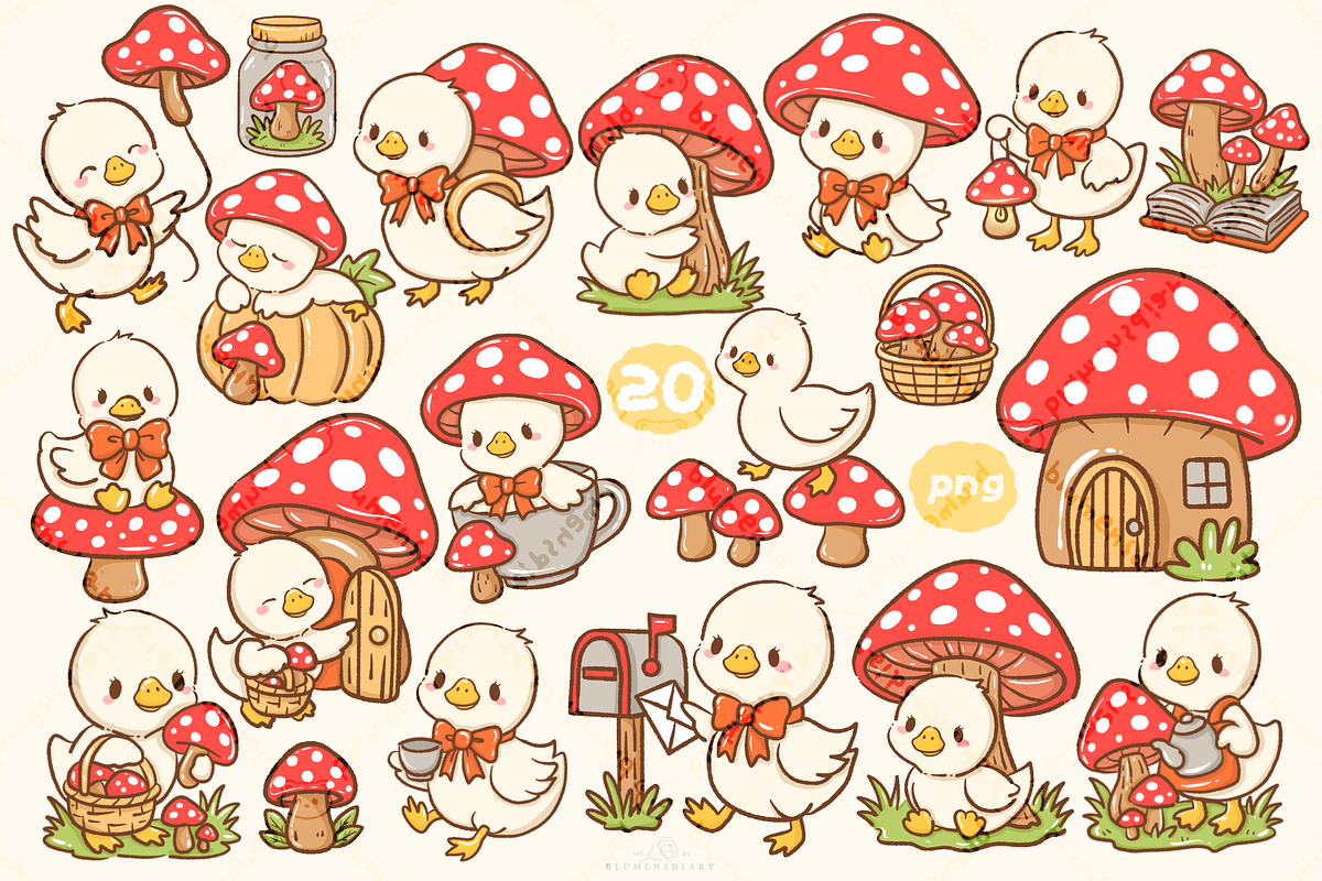 The silly goose Louie Mushroom, an Animal Illustration by Blumensdiary (Photo 2 of 7)