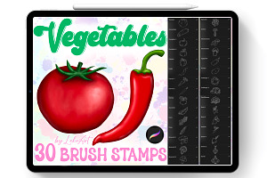 Vegetables Brush Stamps Procreate