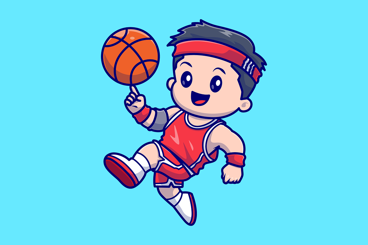 Cute Man Playing Basketball Cartoon, a Person Illustration by Catalyst Labs