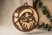 Christmas Santa Ornament SVG File, an Object Graphic by Libby Wishes (Thumbnail 2 of 3)