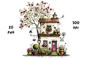 Whimsical Floral Spring House, a Seasonal Illustration by GiraffeCreative (Thumbnail 12 of 20)