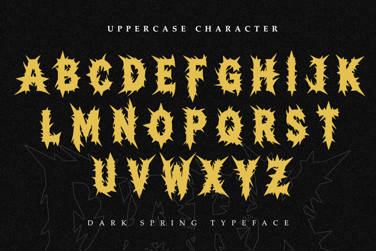 Dark Spring | Bold Death Metal Font, a Symbol Font by Masyafi Studio (Photo 4 of 9)