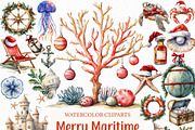 Merry Maritime Christmas Clipart, an Illustration by Craft Nest (Thumbnail 1 of 6)