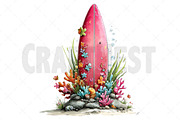 Whimsical Summer Surfboard Clipart, an Illustration by Craft Nest (Thumbnail 10 of 12)