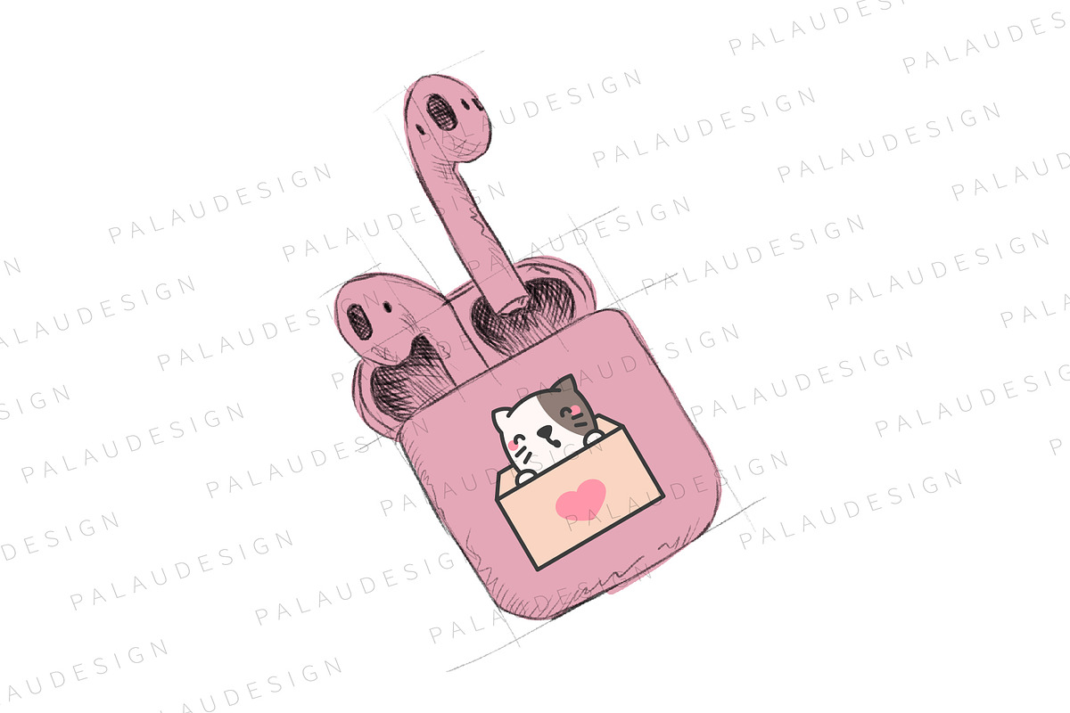 Cute Kawaii Cat Playing With Box, an Animal Illustration by Palau (Photo 8 of 12)