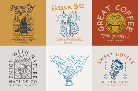 Vintage Line Art Outdoor Badge, an Object Graphic by Sandewo