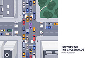 City crossroads with cars, top view, a Transportation Illustration by Good Studio (Thumbnail 1 of 2)