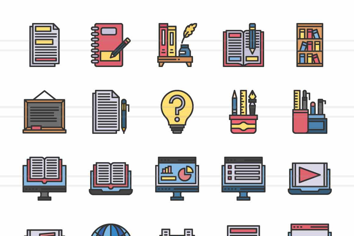 50 Schooling Filled Line Icons, an Icon by IconBunny (Photo 2 of 2)