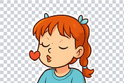 Cute Girl Emotions Sticker Pack, an Illustration by Svetlana Voloshina (Thumbnail 3 of 4)