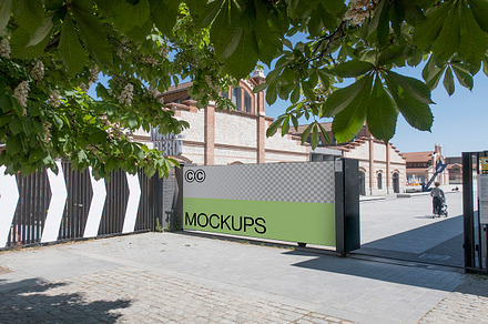 Madrid Gate Sign Mockup S014