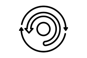 Undo reset black icon, an Outline Icon by Creative priyanka